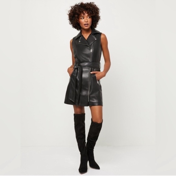 BCBGeneration Frankie Faux Leather Vest Dress Size Small - Picture 1 of 13